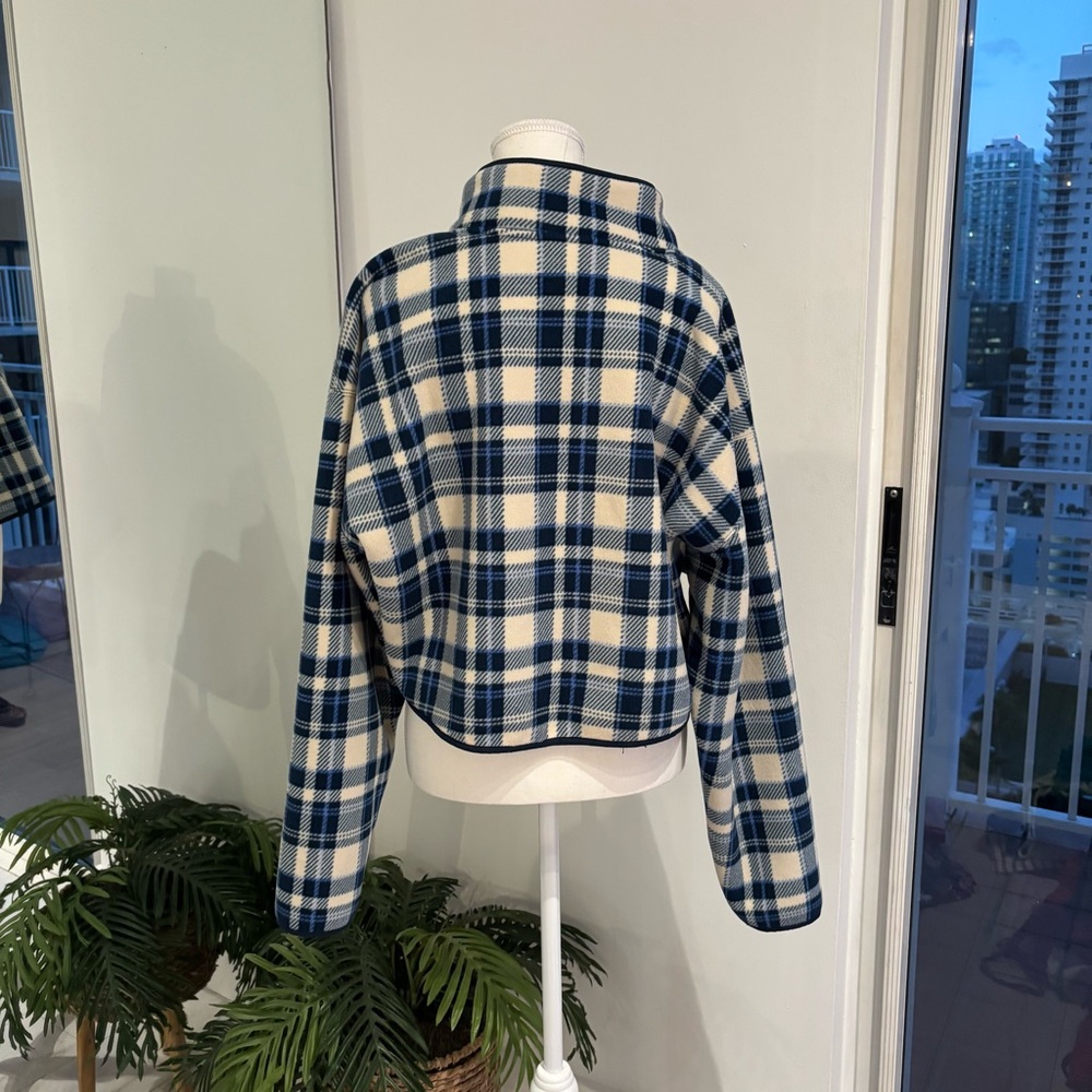Kith Blue and Cream Plaid Fleece Jacket - Picture 3 of 4